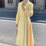GETADME Fashion Women's Long Coats Winter New Outerwear Lapel Double Breasted Lantern Sleeve Solid Vintage Chic Woolen Overcoats 2025