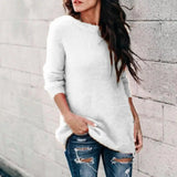 GETADME Fashion Womens Winter Warm Sweater Fluffy Plain Jumper Ladies Casual Long Pullover Tops Autumn Oversize Korean Sweater 2022 New