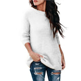 GETADME Fashion Womens Winter Warm Sweater Fluffy Plain Jumper Ladies Casual Long Pullover Tops Autumn Oversize Korean Sweater 2022 New