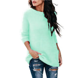 GETADME Fashion Womens Winter Warm Sweater Fluffy Plain Jumper Ladies Casual Long Pullover Tops Autumn Oversize Korean Sweater 2022 New