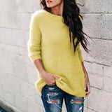 GETADME Fashion Womens Winter Warm Sweater Fluffy Plain Jumper Ladies Casual Long Pullover Tops Autumn Oversize Korean Sweater 2022 New