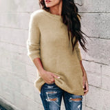GETADME Fashion Womens Winter Warm Sweater Fluffy Plain Jumper Ladies Casual Long Pullover Tops Autumn Oversize Korean Sweater 2022 New