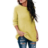GETADME Fashion Womens Winter Warm Sweater Fluffy Plain Jumper Ladies Casual Long Pullover Tops Autumn Oversize Korean Sweater 2022 New