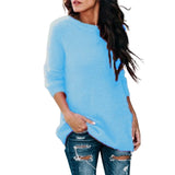 GETADME Fashion Womens Winter Warm Sweater Fluffy Plain Jumper Ladies Casual Long Pullover Tops Autumn Oversize Korean Sweater 2022 New
