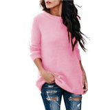 GETADME Fashion Womens Winter Warm Sweater Fluffy Plain Jumper Ladies Casual Long Pullover Tops Autumn Oversize Korean Sweater 2022 New