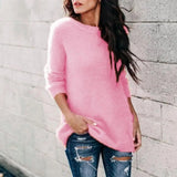 GETADME Fashion Womens Winter Warm Sweater Fluffy Plain Jumper Ladies Casual Long Pullover Tops Autumn Oversize Korean Sweater 2022 New