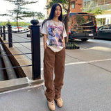 GETADME Fashionable Loose Fit High Waist Straight Leg Jeans with Multiple Pockets for Women High Waisted Jeans Baggy Jeans