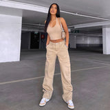 GETADME Fashionable Loose Fit High Waist Straight Leg Jeans with Multiple Pockets for Women High Waisted Jeans Baggy Jeans
