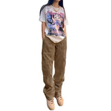 GETADME Fashionable Loose Fit High Waist Straight Leg Jeans with Multiple Pockets for Women High Waisted Jeans Baggy Jeans