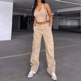 GETADME Fashionable Loose Fit High Waist Straight Leg Jeans with Multiple Pockets for Women High Waisted Jeans Baggy Jeans