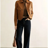 GETADME Female High-grade Faux Leather Coat Women Short PU Leather Jacket Ladies Large Size 4XL Faux Leather Tops