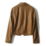 GETADME Female High-grade Faux Leather Coat Women Short PU Leather Jacket Ladies Large Size 4XL Faux Leather Tops
