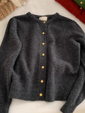 GETADME French Elegant Small Gold Button Knitted Cardigan 2025 Autumn/Winter Women's Green Round Neck Sweater Loose All-matched Jacket