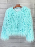 GETADME Fur Coats Women Autumn Winter Top Fashion Pink Faux Fur Coat Elegant Thick Warm Faux Fur Jackets for Women 2025
