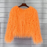 GETADME Fur Coats Women Autumn Winter Top Fashion Pink Faux Fur Coat Elegant Thick Warm Faux Fur Jackets for Women 2025
