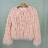 GETADME Fur Coats Women Autumn Winter Top Fashion Pink Faux Fur Coat Elegant Thick Warm Faux Fur Jackets for Women 2025