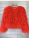 GETADME Fur Coats Women Autumn Winter Top Fashion Pink Faux Fur Coat Elegant Thick Warm Faux Fur Jackets for Women 2025