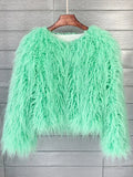 GETADME Fur Coats Women Autumn Winter Top Fashion Pink Faux Fur Coat Elegant Thick Warm Faux Fur Jackets for Women 2025
