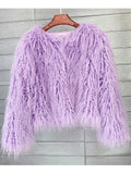GETADME Fur Coats Women Autumn Winter Top Fashion Pink Faux Fur Coat Elegant Thick Warm Faux Fur Jackets for Women 2025
