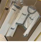 GETADME Gagarich Western Socialite Fashion Wide Leg Pants Two-piece Set Small Fragrance Style Set Women 2025 New Spring Autumn Outfit