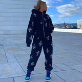 GETADME Gothic Cross Printing Streetwear Winter Warm Two Piece Set Women Tracksuit Autumn Hoodies+pants Fashion Outfits Sweatsuit 2025