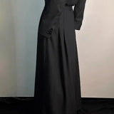 GETADME 고딕 퀼로트 오버랩 Y2K 더블 레이어 다크 퀼로트 플리츠 와이드 레그 니치 디자인 캐주얼 팬츠 스커트 유니섹스 남성 의류