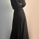 GETADME 고딕 퀼로트 오버랩 Y2K 더블 레이어 다크 퀼로트 플리츠 와이드 레그 니치 디자인 캐주얼 팬츠 스커트 유니섹스 남성 의류