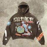 GETADME Gothic punk dark style geometric print pullover hoodies for women clothes y2k vintage streetwear hip-hop couple baggy sweatshirt