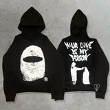 GETADME Gothic punk dark style geometric print pullover hoodies for women clothes y2k vintage streetwear hip-hop couple baggy sweatshirt