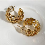 GETADME 2025 New European and American Hemp Chain Woven Circle  Earrings For Women Korean Fashion Jewelry Design Personalized Earrings