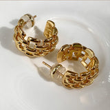GETADME 2025 New European and American Hemp Chain Woven Circle  Earrings For Women Korean Fashion Jewelry Design Personalized Earrings
