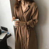 Spring Summer Women's Windbreaker Turn Down Collar Loose Streetwear Outerwear Female Single Breasted Long Sleeve Trench Coat