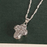 GETADME Vintage Magnet Box Pendant Devout Christian Cross Chain Necklace For Christmas Men Women Party Jewelry Anniversary Gift