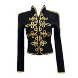 GETADME 2025 New Winter Autumn Fashion Women's Bandage Jacket Long Sleeve Casual Sexy Black Night Club Party Coat Outwear Female Golden