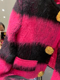 GETADME HIGH STREET Newest F/W 2025 Designer Fashion Women Contrast Single Breasted Wool Short Jacket