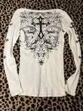 GETADME HOUZHOU Gothic Graphic White T-shirts Women Vintage Y2k Grunge T-shirt Harajuku American Retro Sexy V-neck Tees Aesthetic Tops