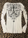 GETADME HOUZHOU Gothic Graphic White T-shirts Women Vintage Y2k Grunge T-shirt Harajuku American Retro Sexy V-neck Tees Aesthetic Tops