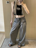 GETADME Sweet Black Women Plaid Pants Coquette Japanese Style Cute Wide Leg Trousers Harajuku Kawaii Palazzo Pants Vintage Y2k