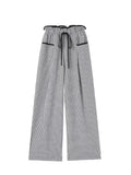 GETADME Sweet Black Women Plaid Pants Coquette Japanese Style Cute Wide Leg Trousers Harajuku Kawaii Palazzo Pants Vintage Y2k