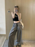 GETADME Sweet Black Women Plaid Pants Coquette Japanese Style Cute Wide Leg Trousers Harajuku Kawaii Palazzo Pants Vintage Y2k