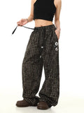 GETADME HOUZHOU Vintage Y2k Baggy Plaid Pants Woman Oversized Harajuku Korean Fashion Japanese Style Casual Streetwear Check Trousers