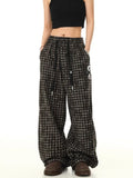 GETADME HOUZHOU Vintage Y2k Baggy Plaid Pants Woman Oversized Harajuku Korean Fashion Japanese Style Casual Streetwear Check Trousers