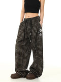 GETADME HOUZHOU Vintage Y2k Baggy Plaid Pants Woman Oversized Harajuku Korean Fashion Japanese Style Casual Streetwear Check Trousers