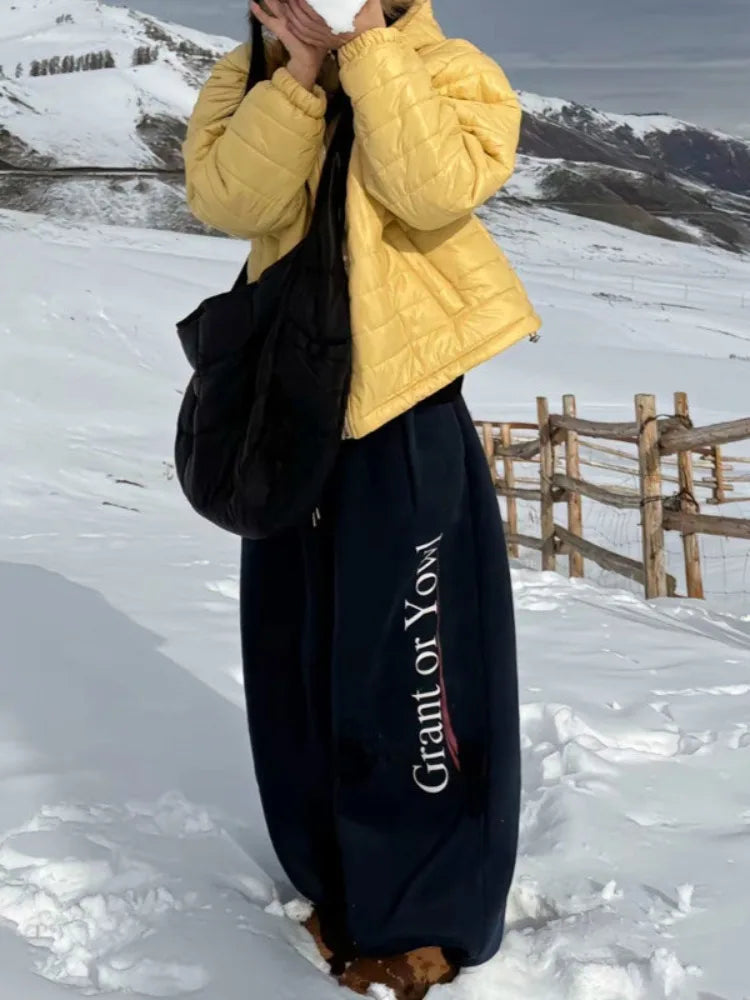 GETADME HOUZHOU Vintage Y2k Warm Baggy Sweatpants Thick Woman Oversized Harajuku Korean Pants Japanese Casual Trousers Autumn Winter