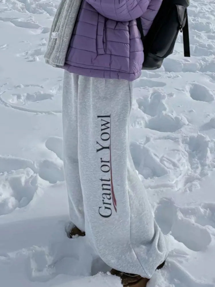 GETADME HOUZHOU Vintage Y2k Warm Baggy Sweatpants Thick Woman Oversized Harajuku Korean Pants Japanese Casual Trousers Autumn Winter