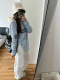 GETADME HOUZHOU Y2k Kpop Oversize Women T-shirts Hollow Out Harajuku Sexy Gyaru Streetwear Long Sleeve Knitted Top Korean Fashion Casual