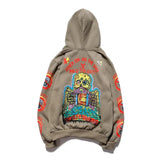 Kanye Fleece Skull Graffiti Mens Sweatshirt Oversize Harajuku Loose Casual Couple Hoodies Stranger Things Hooded Hoodie 2020