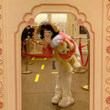 GETADME 하라주쿠 카와이 화이트 코듀로이 팬츠 여성 일본 스타일 스위트 큐트 와이드 레그 팬츠 자수 여성스러운 플리스 팬츠