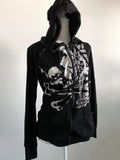 GETADME Harajuku New Gothic Rhinestone Print Hip Hop Zipper Hoodie American Retro Design Classic Punk Slim Hot Girl Black Jacket y2k