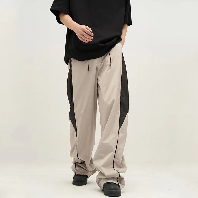 GETADME Harajuku Oversize Jogging Sweatpants Women Streetwear Hip Hop Wide Leg Drawstring Contrast Color Baggy Casual Sports Trousers